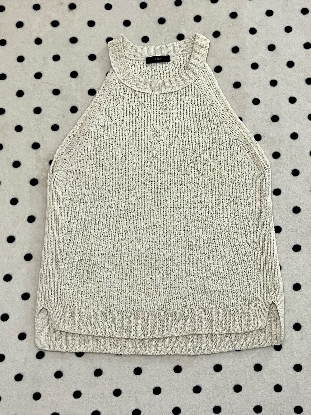 J. Crew Cream Knit Halter Tank Top